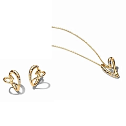 Pandora Essence 14K Gold Plated Earring and Necklace