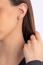 MODERN CHAIN STUD EARRINGS