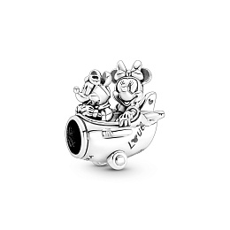 Disney Minnie and Mickey Mouse airplane sterling silver charm/Серебряный шарм