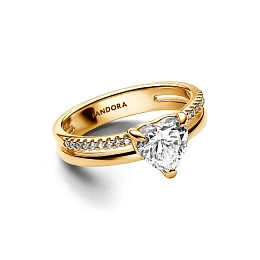 PANDORA Timeless 14K Gold Plated Silver Ring/ 163100C01-56