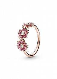 Daisy Pandora Rose ring with clear cubiczirconia a