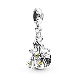 Disney Belle dangle with blazing  yellow crystal and clear cubic zirconia /790014C01