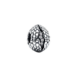 Project House The Dragon Egg sterling silver charm with clear cubic zirconia