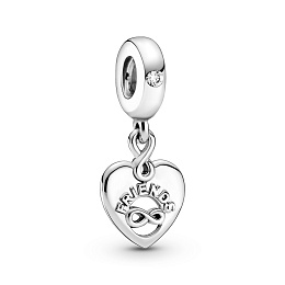 Friends and infinity heart sterling silverdangle with clear cubiczirconia /799294C01