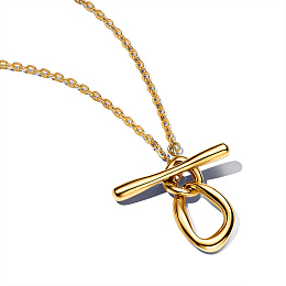 14k Gold-plated T-bar necklace