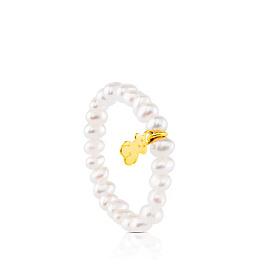 CULTURED PEARLS RING 18KT GOLD N12-13