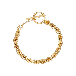 LILLIAN: Logo Rope Fine Chain Bracelet