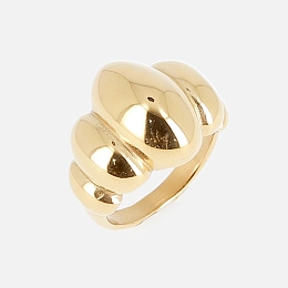 Zag Bijoux 24K Gold Plated Stainless Steel Surgical Ring/ SRT24204-01UNI-56