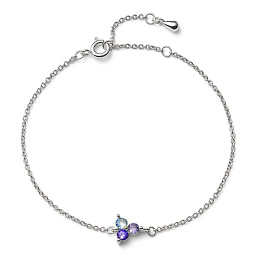 Bracelet Wispy simple RH CZ violet