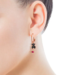 SILVER G PLATED EARRINGS TREAT RUBY GEMS