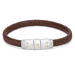 Brown silicone bracelet with stainless steel clasp