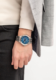 Delfin automatic day-date / Stainless steel / Blue