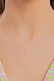 14KT Gold Magma Single Natural Diamond Necklace