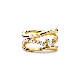 Ania Haie 14K Ոսկեպատ Արծաթյա Մատանի/ R056-02G-56