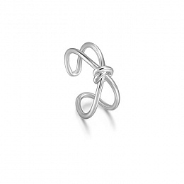 Silver Knot Double Band Adjustable Ring