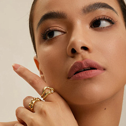 Ania Haie 14K Ոսկեպատ Արծաթյա Մատանի/ R050-02G