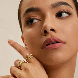 Ania Haie 14K Ոսկեպատ Արծաթյա Մատանի/ R050-02G
