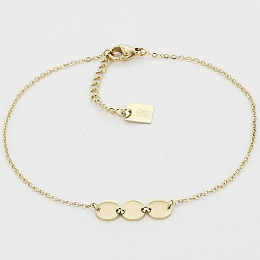 Zag Bijoux 24K Gold Plated Stainless Steel Surgical Anklet/ SAS04115-01UNI