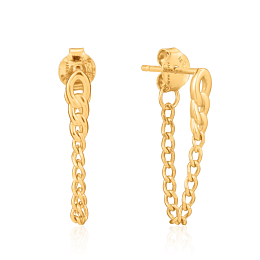 CURB CHAIN STUD EARRINGS /E021-03G