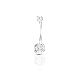 Navel Piercing with classic Single Cubic Zirconia 