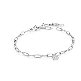 Silver Chunky Chain Padlock Bracelet
