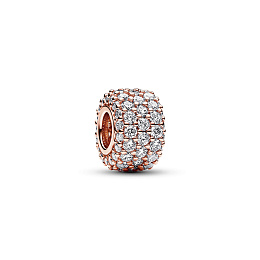 14k Rose gold-plated charm with clear cubic zircon