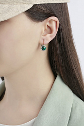 Earring Young rhod. emerald