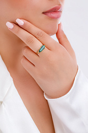 MALACHITE EMBLEM ADJUSTABLE RING