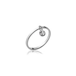 RING   SILVER 925 RHODIUM PLATED CZ