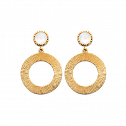 EARRINGSMOON STONE18 KT GOLD PLATED