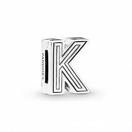 Pandora Reflexions letter K silver clip charm