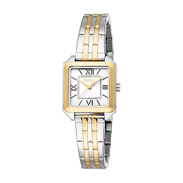 ESPRIT Women Watch, Two Tone Silver & Gold Color Case, Silver Dial, Two Tone Silver & Gold Color Met