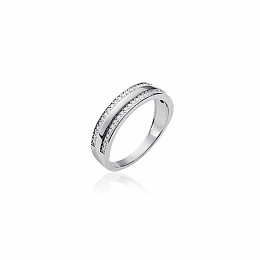 RING   SILVER 925 RHODIUM PLATED CZ