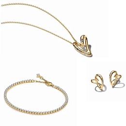 Pandora Essence 14K Gold Plated Silver Set