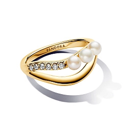 PANDORA Essence 14K Gold Plated Silver Ring/ 163258C01-56
