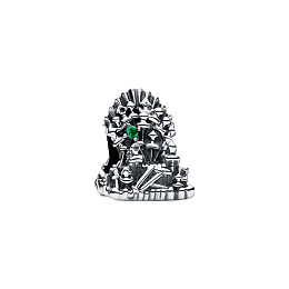 Project House The Iron Throne sterling silver charm with royal green crystal