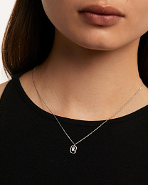 Mini Letter K Silver Necklace