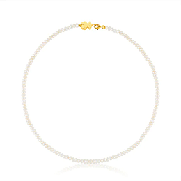 CULTURED PEARL NECKLACE 18KT GOLD BEAR