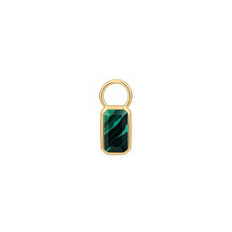 Gold Faceted Green Earring Charm