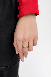 Gold Knot Double Band Adjustable Ring