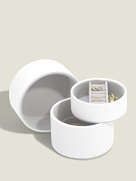 PEBBLE WHITE BEDSIDE JEWELLERY BOX POD