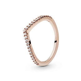 PANDORA Rose 14K Rose Gold Plated Silver Ring/ 186316CZ-58