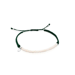 SILVER BRACELET CULT.PEARL NYLON CORD