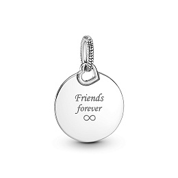 Engravable round sterling silver pendant