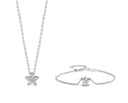 Ti Sento Silver Necklace and Bracelet