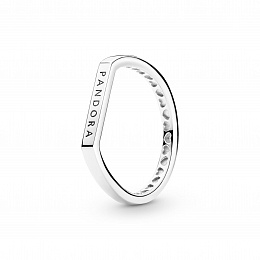 Pandora logo thin bar sterling silver ring /199048C00-52
