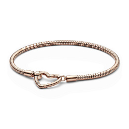 PANDORA Moments 14K Rose Gold Plated Silver Bracelet/ 582257C00-18