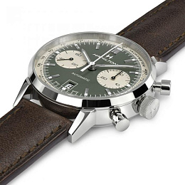 Intra-matic Auto Chrono - Green dial - Brown strap