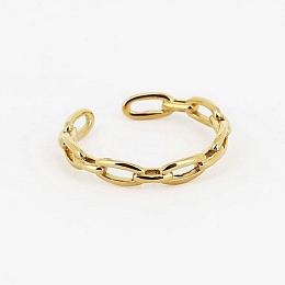 Zag Bijoux 24K Gold Plated Stainless Steel Surgical Ring/ SRR13852-01UNI