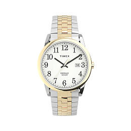 Mens Easy Reader Two-tone Case and Expansion with Perfect Fit and White Dial